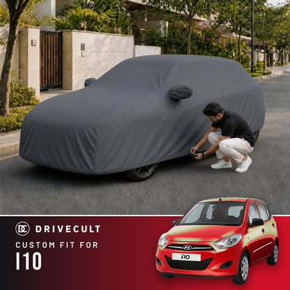 Hyundai I10 2007-2013 DriveCult Titan custom-fit waterproof car body cover