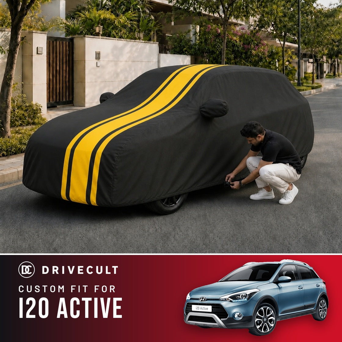 Hyundai i20 Active 2016-2020 DriveCult Blaze custom-fit waterproof car body cover