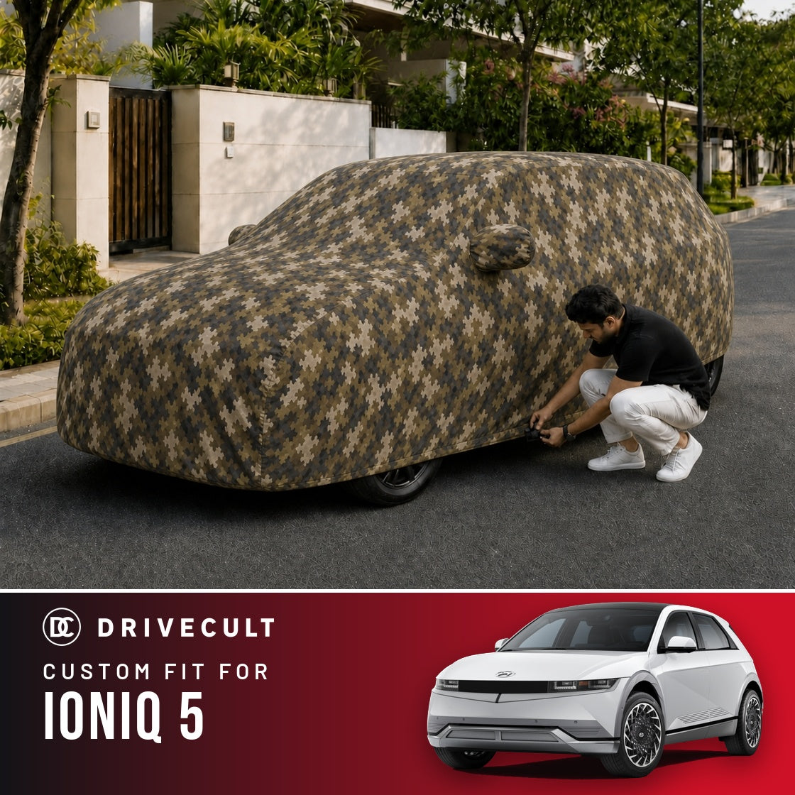 Hyundai Ioniq 5 DriveCult Phantom custom-fit waterproof car body cover