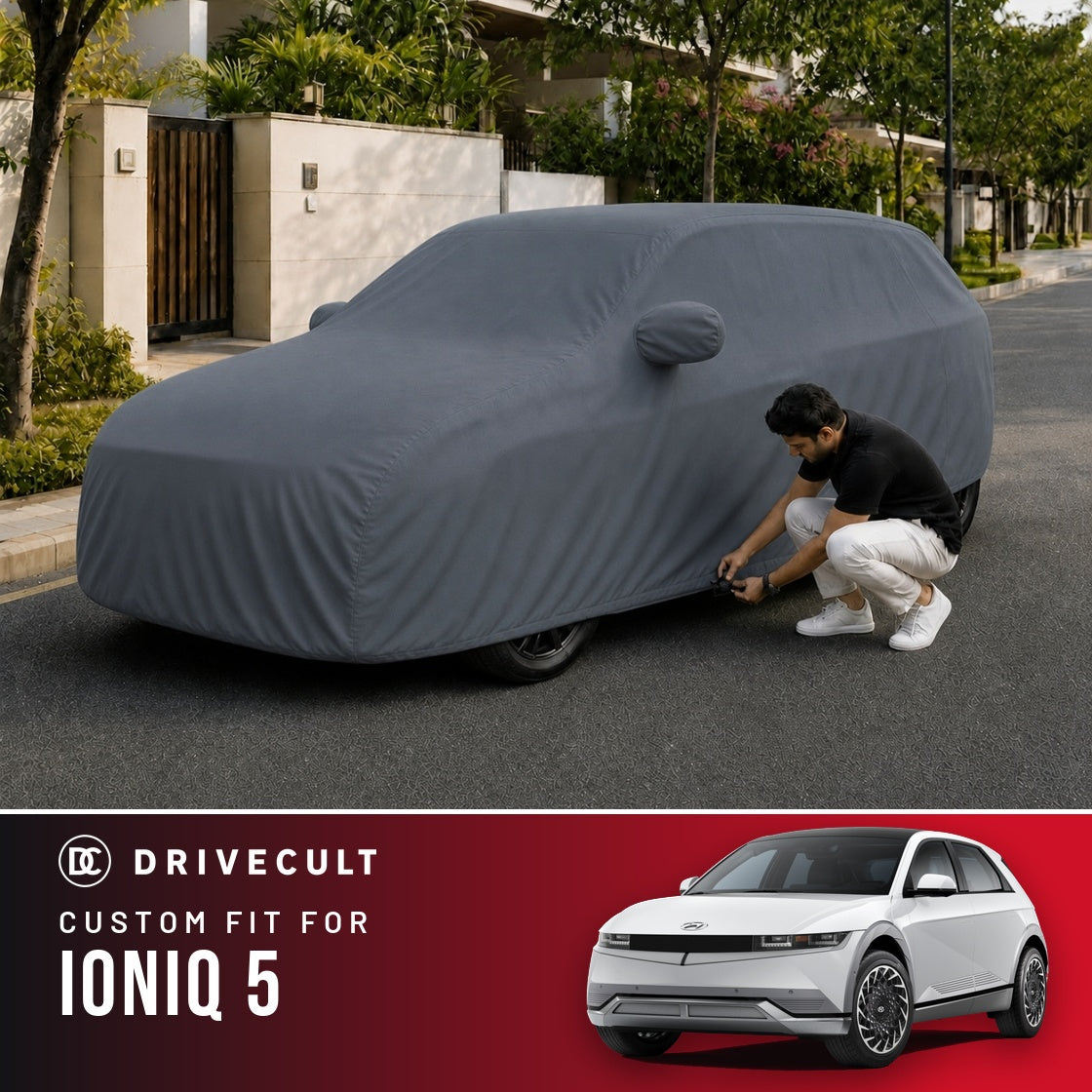 Hyundai Ioniq 5 DriveCult Titan custom-fit waterproof car body cover