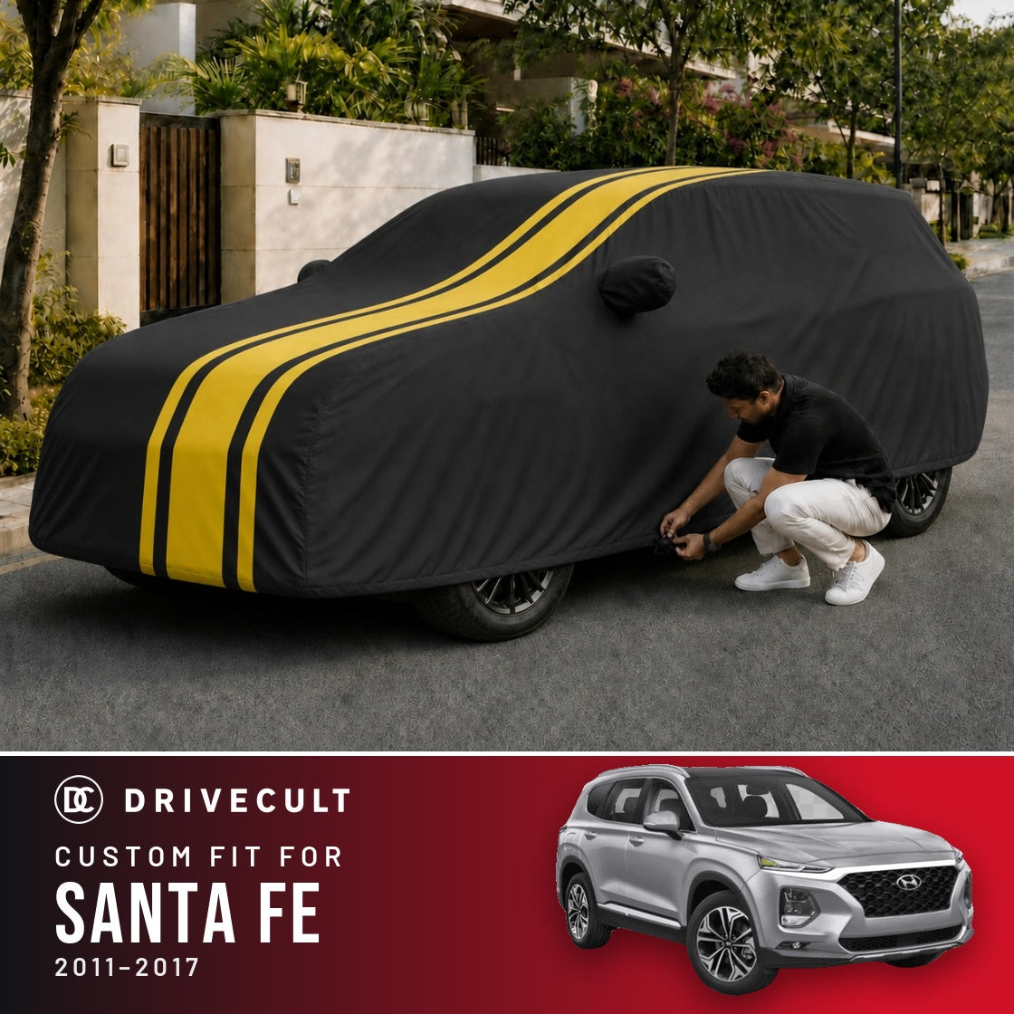 Hyundai Santa Fe 2011-2017 DriveCult Blaze custom-fit waterproof car body cover