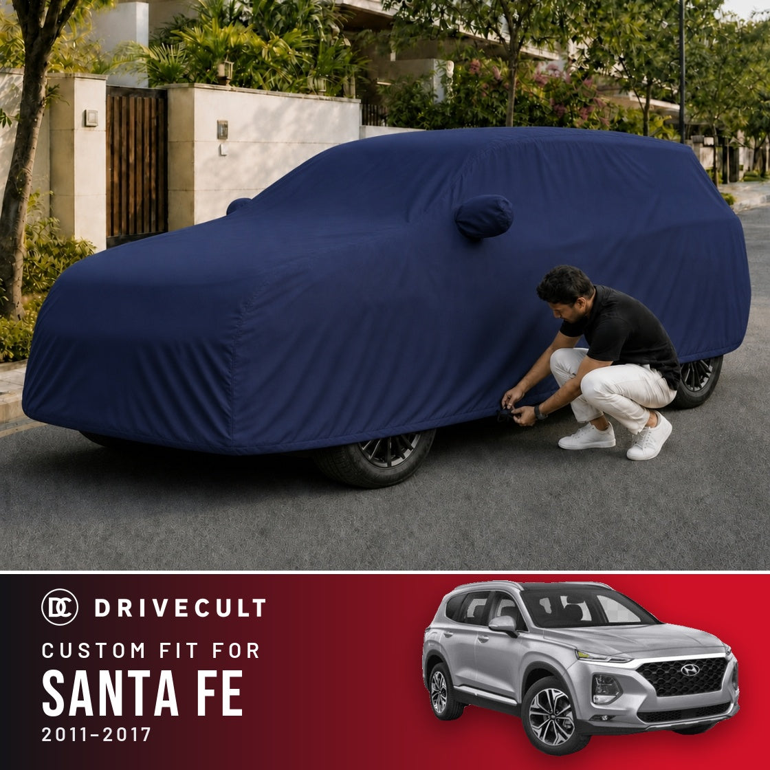 Hyundai Santa Fe 2011-2017 DriveCult Storm custom-fit waterproof car body cover