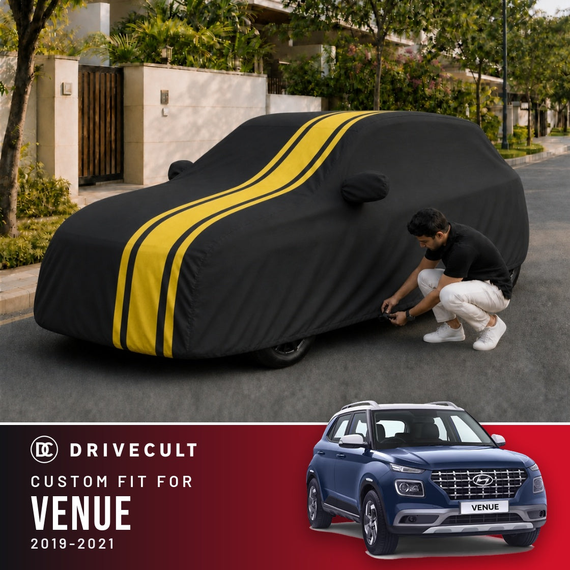 Hyundai Venue 2019-2021 DriveCult Blaze custom-fit waterproof car body cover