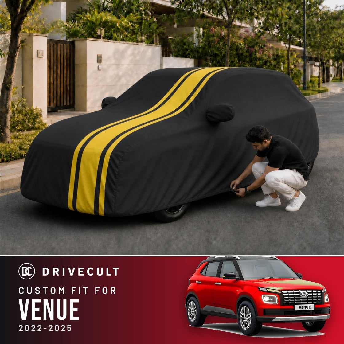 Hyundai Venue 2022-2025 DriveCult Blaze custom-fit waterproof car body cover