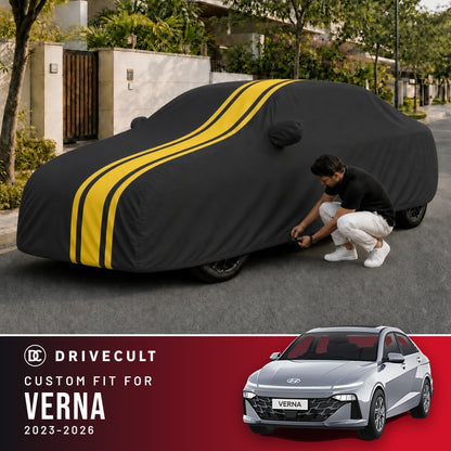 Hyundai Verna 2023-2026 DriveCult Blaze custom-fit waterproof car body cover