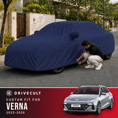Hyundai Verna 2023-2026 DriveCult Storm custom-fit waterproof car body cover