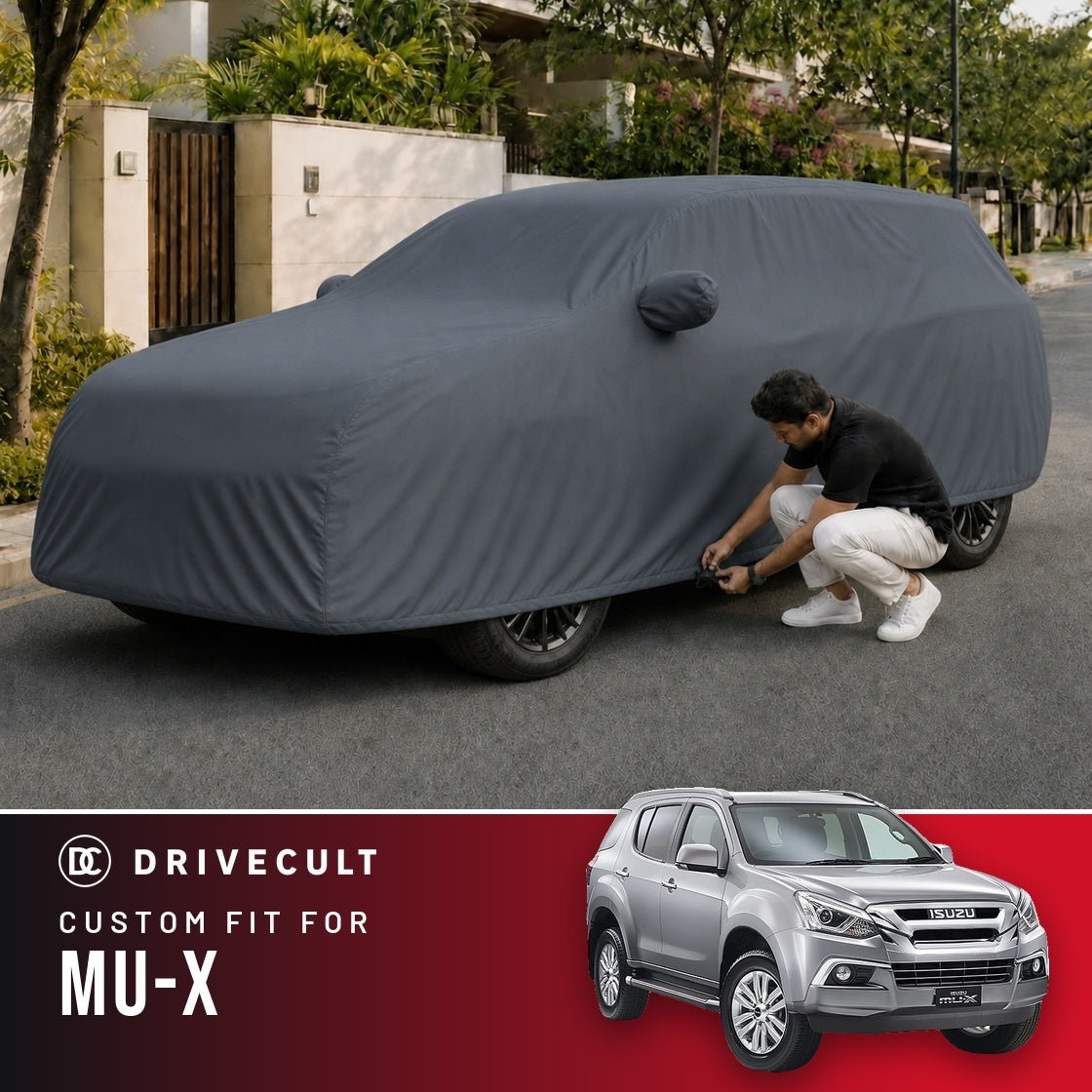 Isuzu MU-X DriveCult Titan custom-fit waterproof car body cover