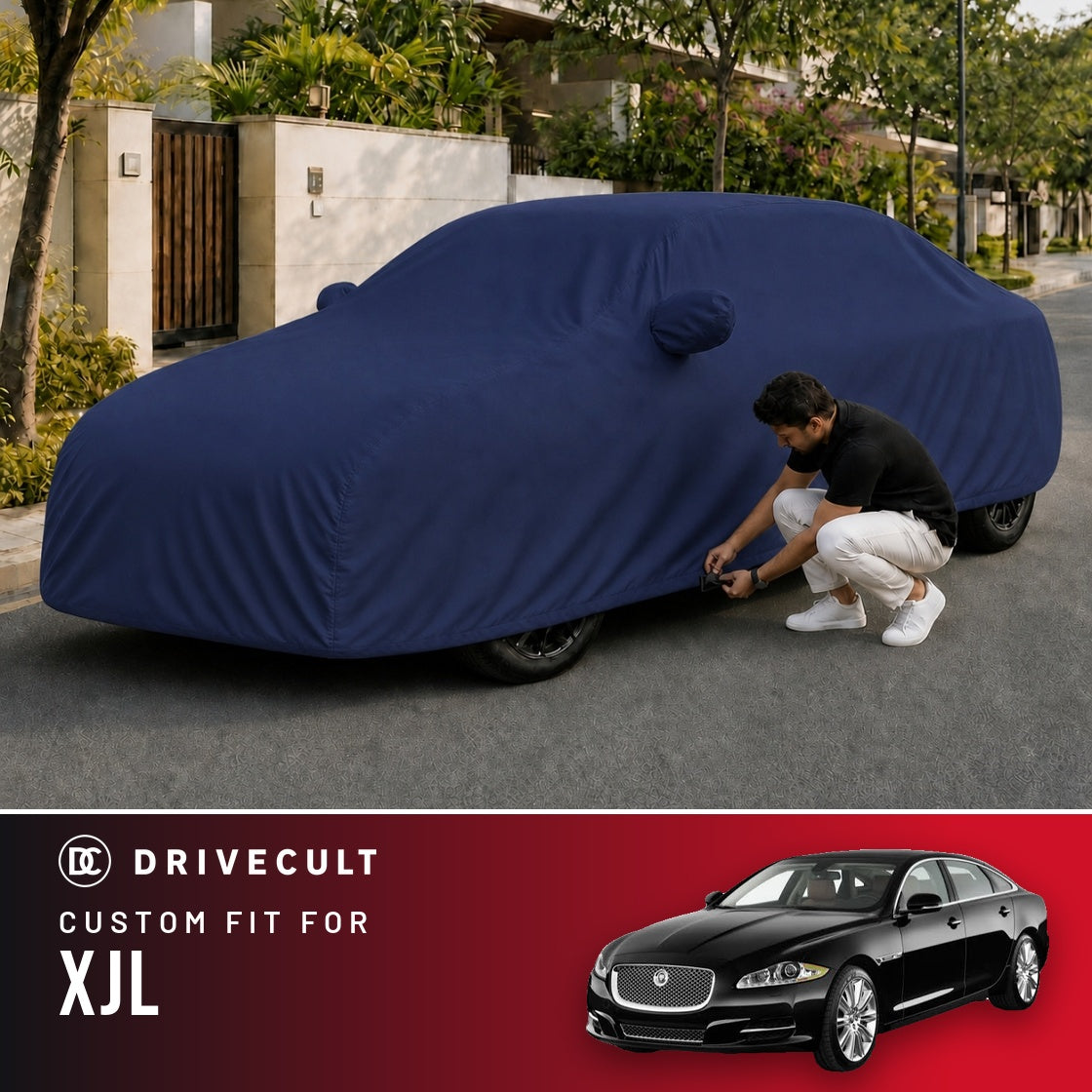 Jaguar XJL DriveCult Storm custom-fit waterproof car body cover
