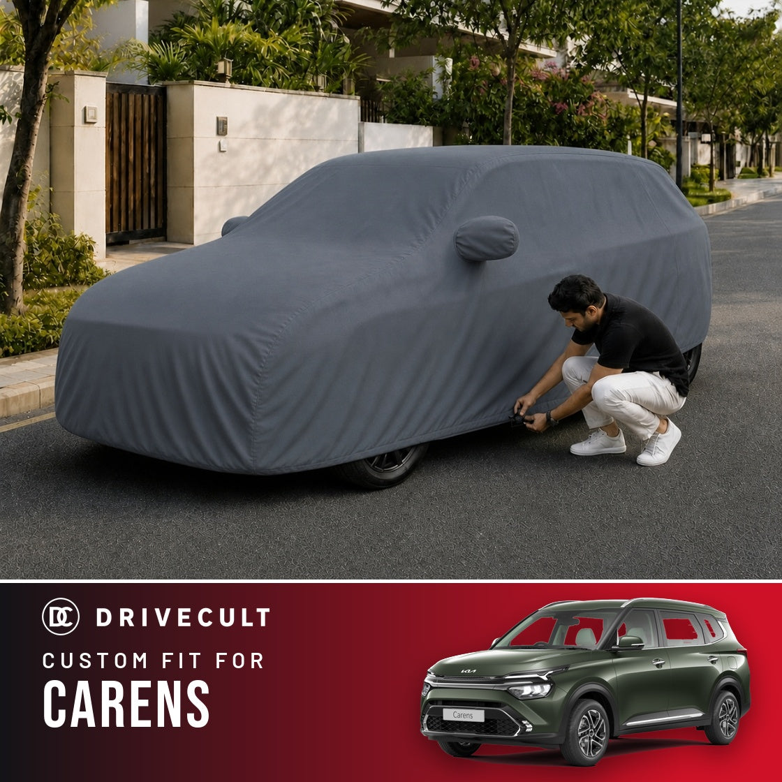 Kia Carens DriveCult Titan custom-fit waterproof car body cover
