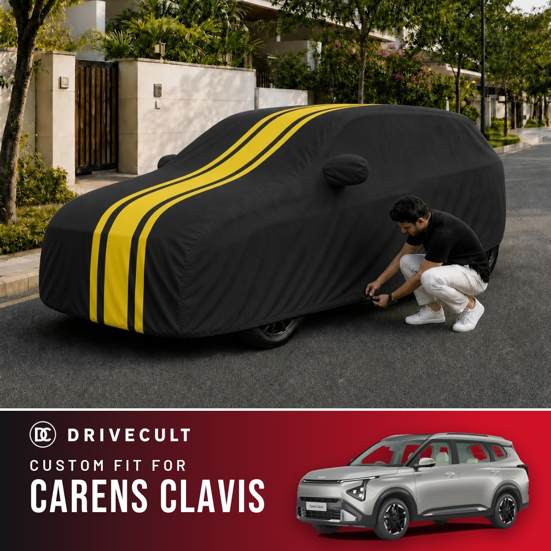 Kia Carens Clavis DriveCult Blaze custom-fit waterproof car body cover