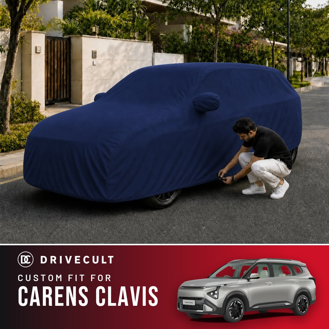 Kia Carens Clavis DriveCult Storm custom-fit waterproof car body cover