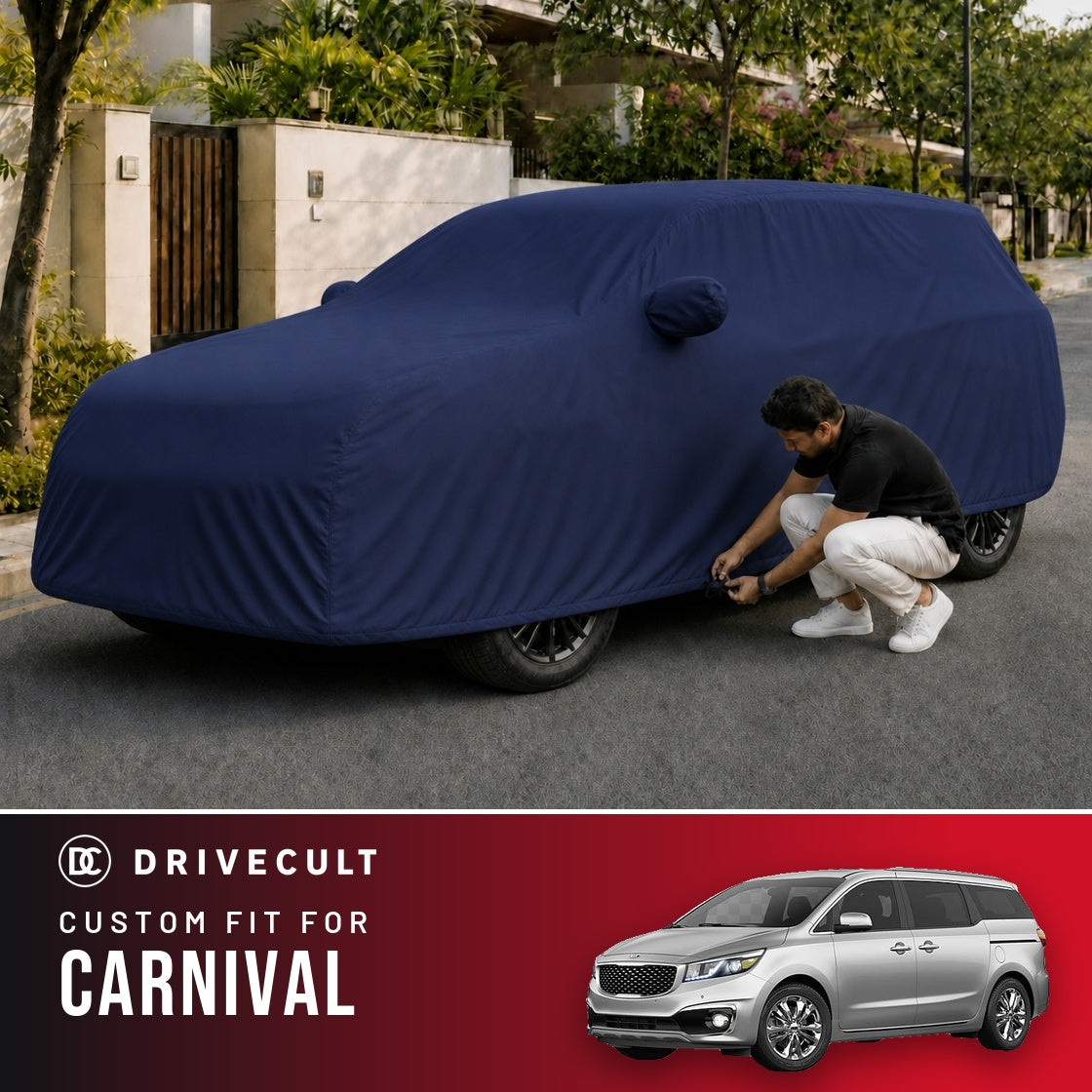 Kia Carnival DriveCult Storm custom-fit waterproof car body cover