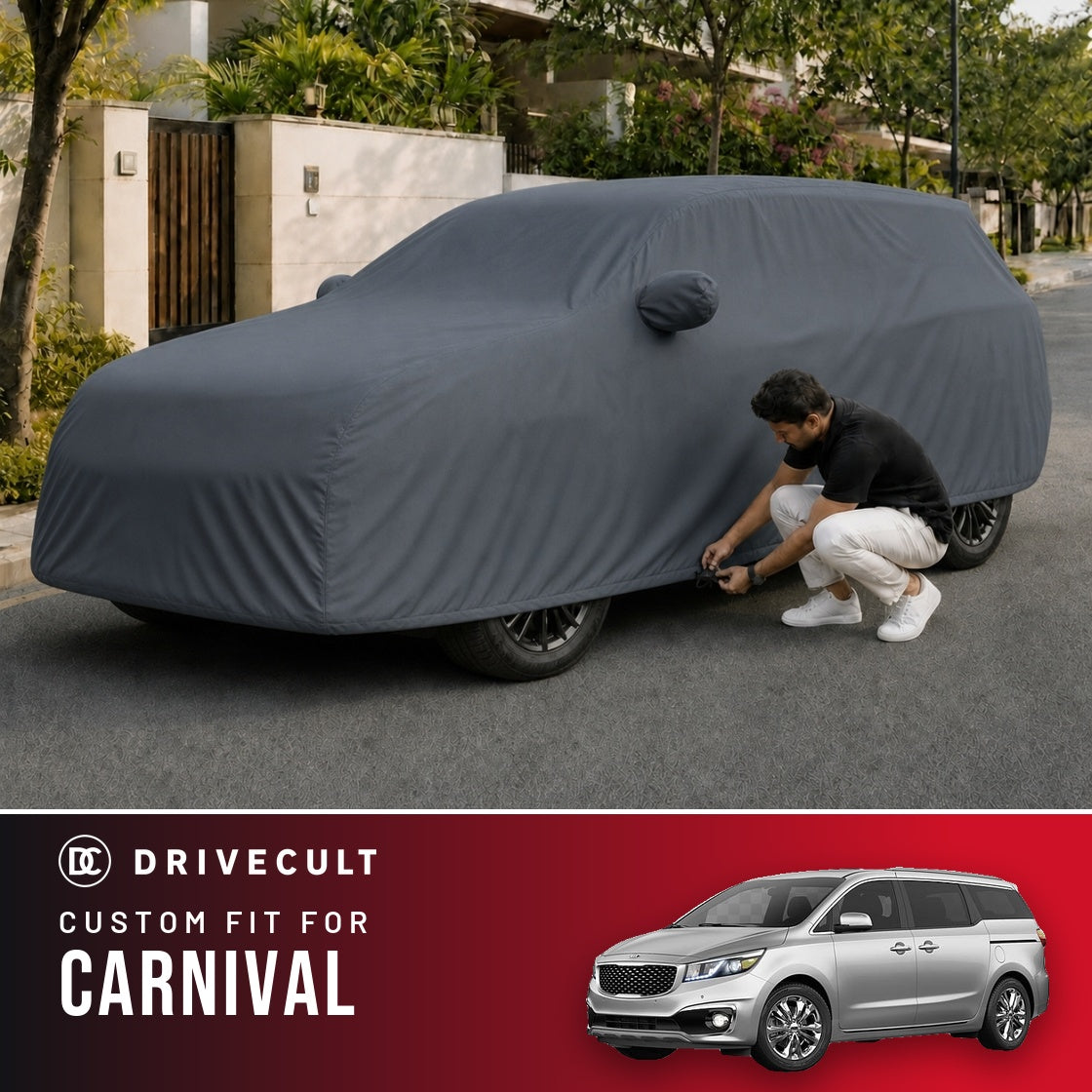 Kia Carnival DriveCult Titan custom-fit waterproof car body cover