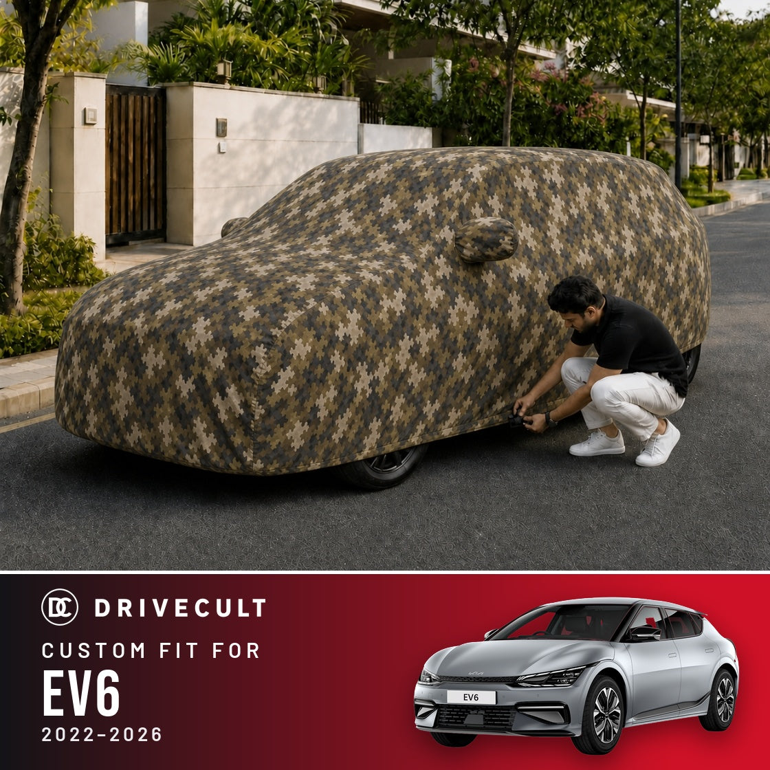 Kia EV6 2022-2026 DriveCult Phantom custom-fit waterproof car body cover