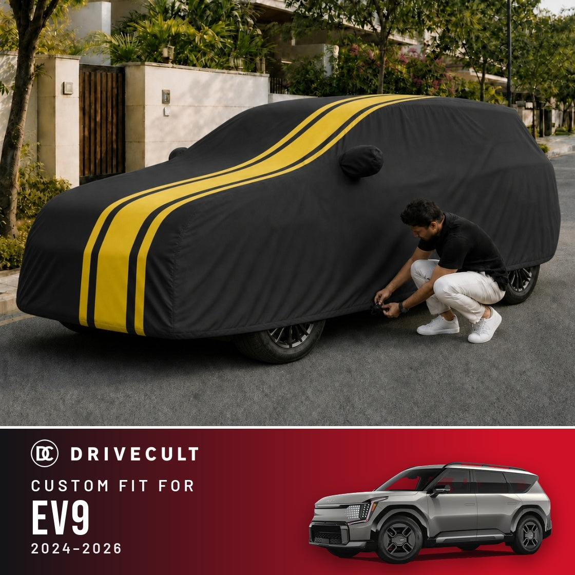 Kia EV9 2024-2026 DriveCult Blaze custom-fit waterproof car body cover