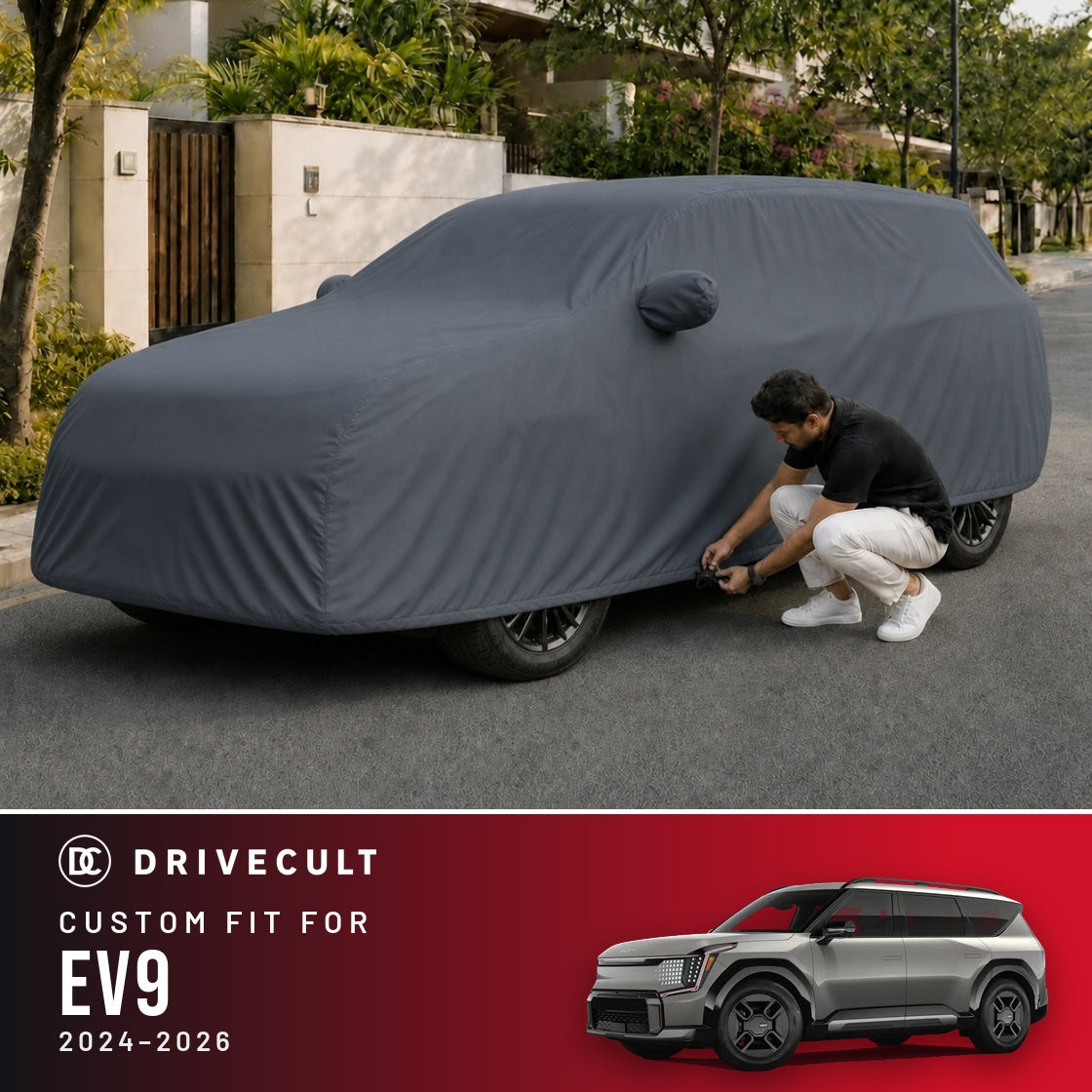 Kia EV9 2024-2026 DriveCult Titan custom-fit waterproof car body cover