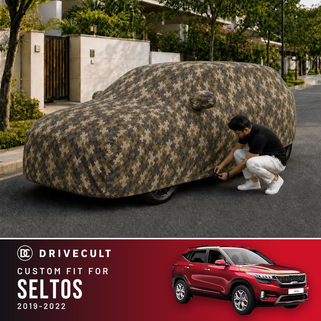 Kia Seltos 2019-2022 DriveCult Phantom custom-fit waterproof car body cover