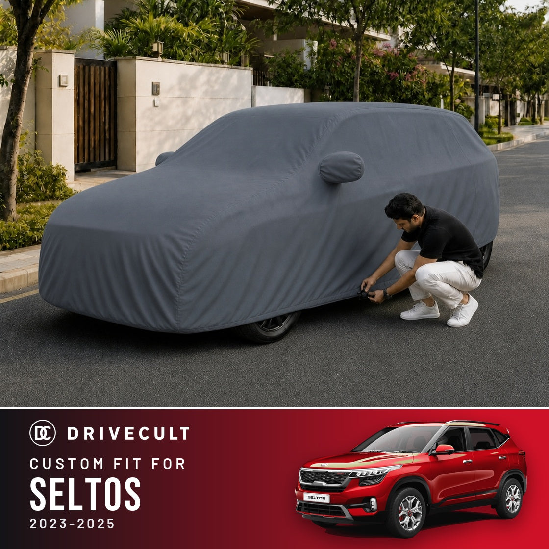 Kia Seltos 2023-2025 DriveCult Titan custom-fit waterproof car body cover