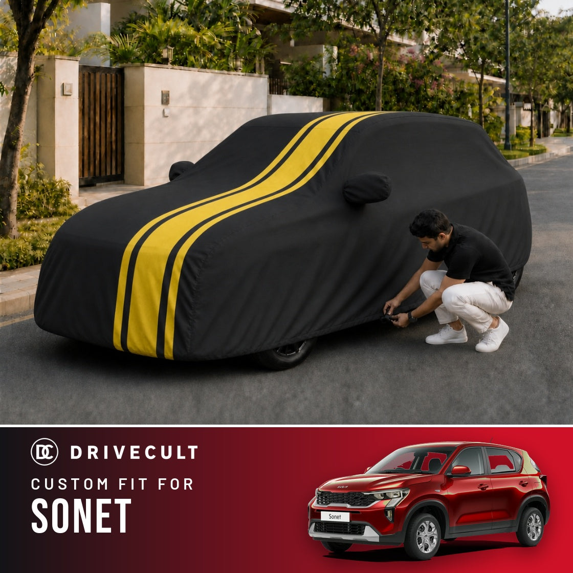 Kia Sonet DriveCult Blaze custom-fit waterproof car body cover