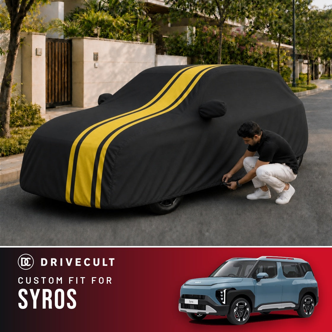 Kia Syros DriveCult Blaze custom-fit waterproof car body cover