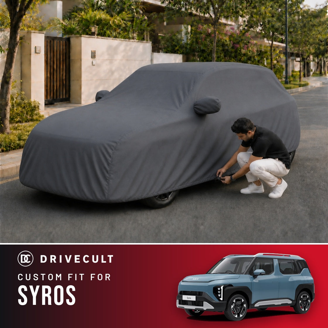 Kia Syros DriveCult Titan custom-fit waterproof car body cover