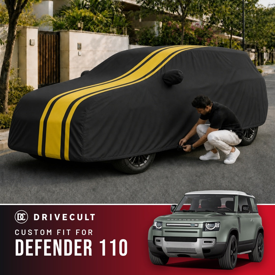 Land Rover Defender 110 DriveCult Blaze custom-fit waterproof car body cover