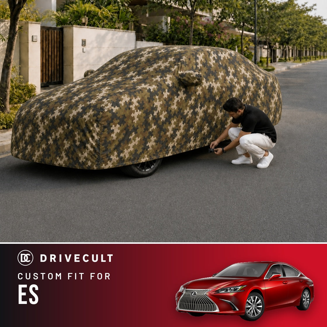 Lexus ES DriveCult Phantom custom-fit waterproof car body cover