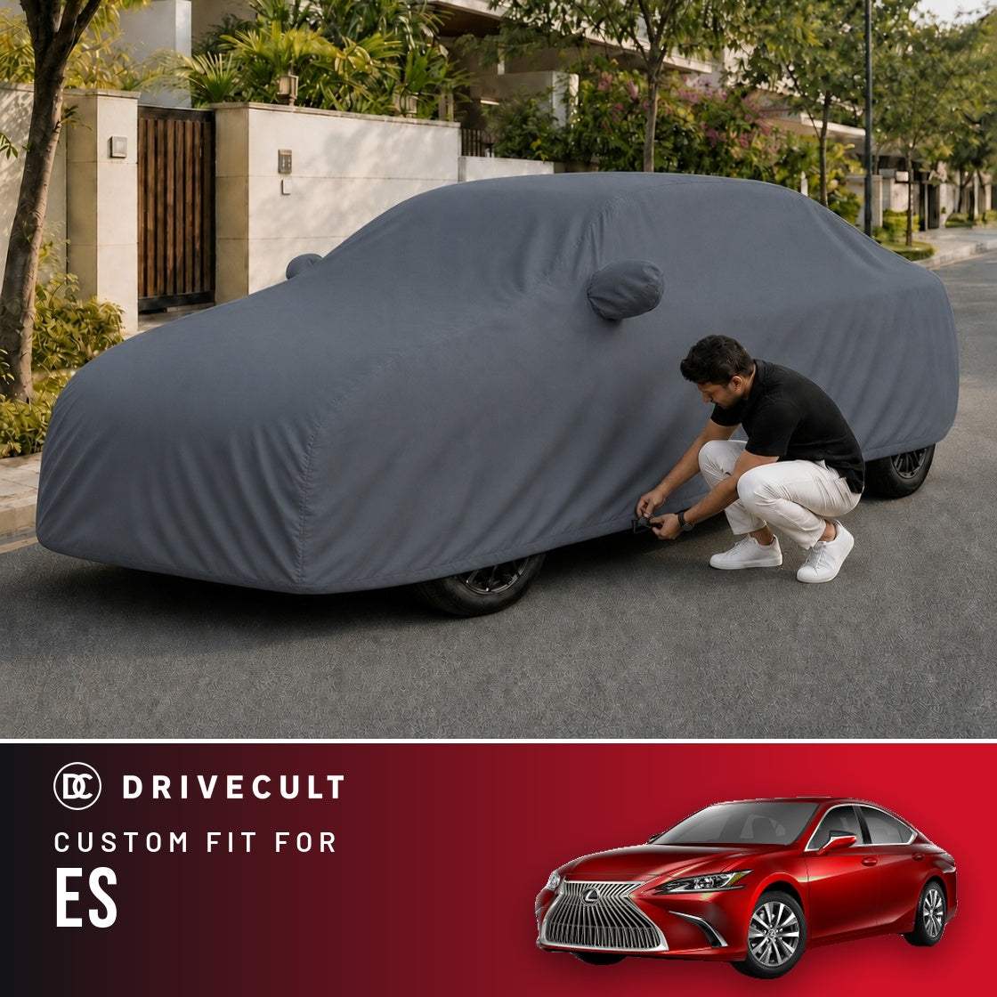 Lexus ES DriveCult Titan custom-fit waterproof car body cover