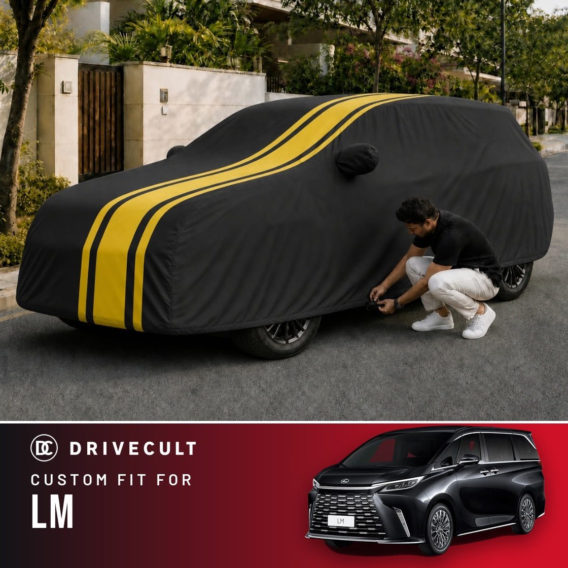 Lexus LM DriveCult Blaze custom-fit waterproof car body cover