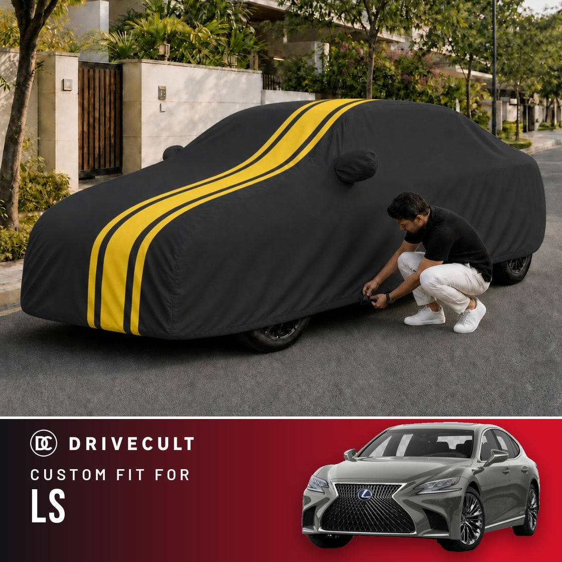 Lexus LS DriveCult Blaze custom-fit waterproof car body cover