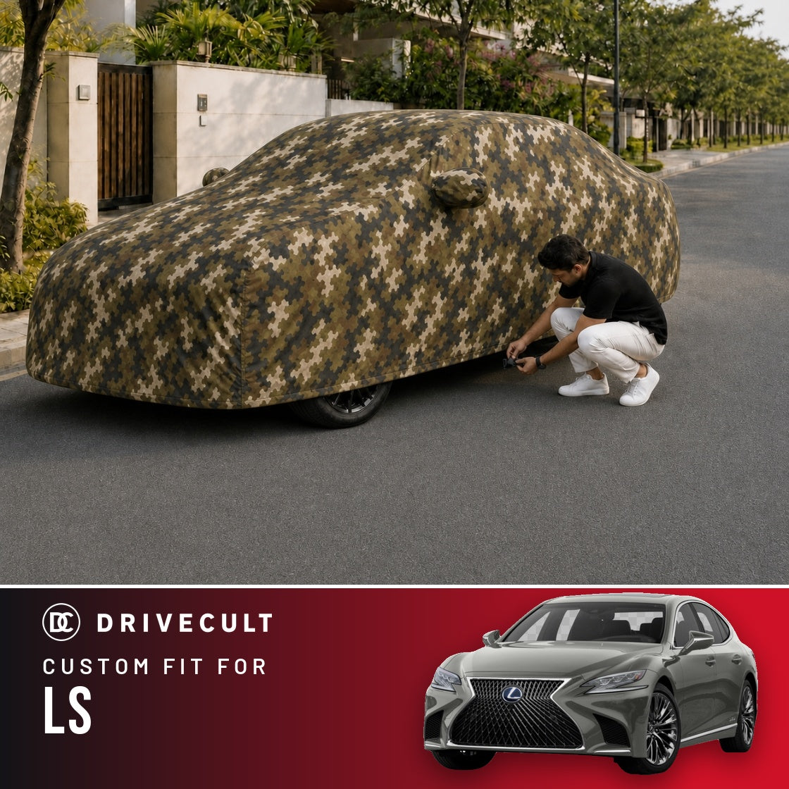 Lexus LS DriveCult Phantom custom-fit waterproof car body cover