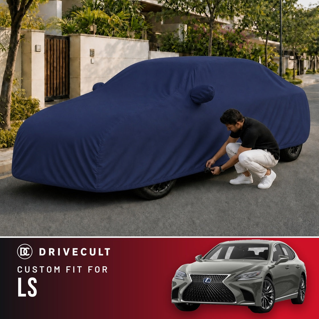Lexus LS DriveCult Storm custom-fit waterproof car body cover