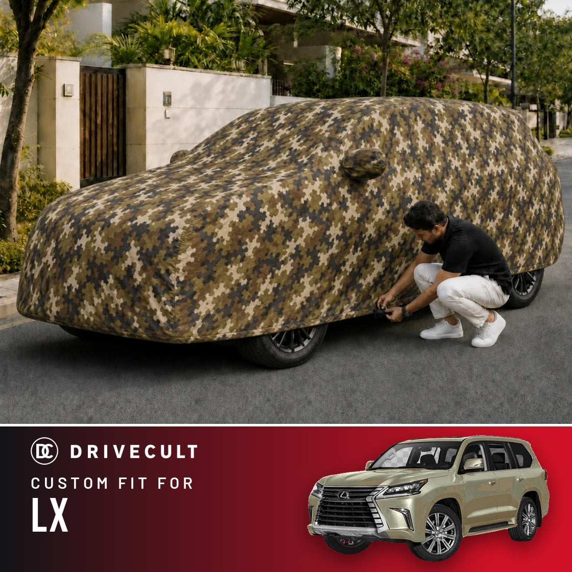 Lexus LX DriveCult Phantom custom-fit waterproof car body cover