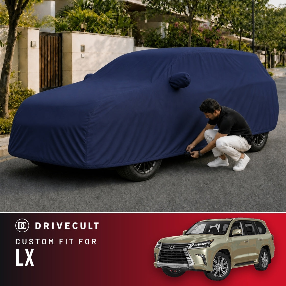 Lexus LX DriveCult Storm custom-fit waterproof car body cover