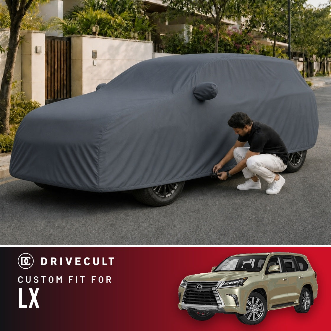 Lexus LX DriveCult Titan custom-fit waterproof car body cover
