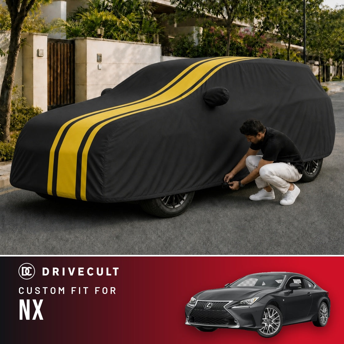 Lexus NX DriveCult Blaze custom-fit waterproof car body cover