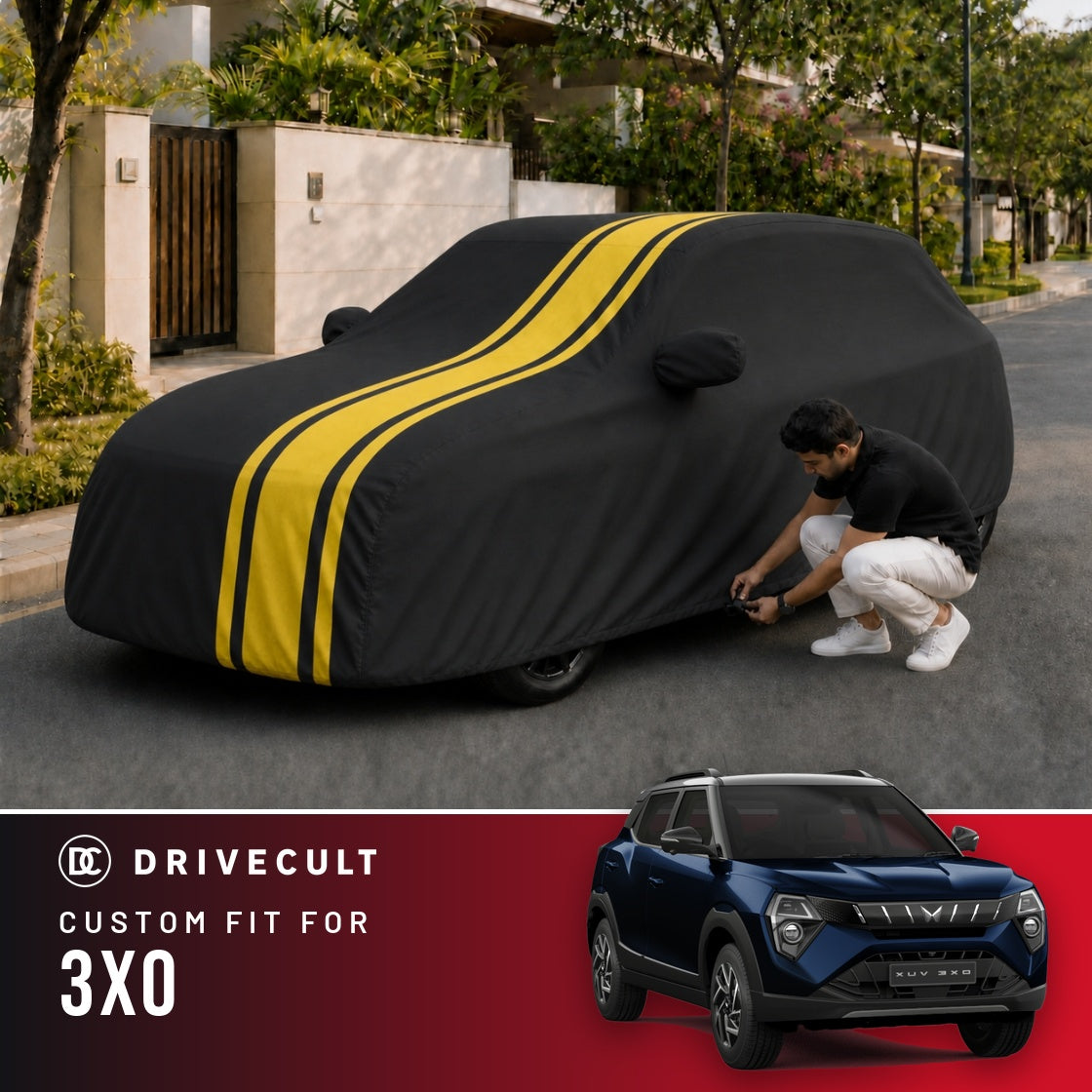 Mahindra 3XO DriveCult Blaze custom-fit waterproof car body cover