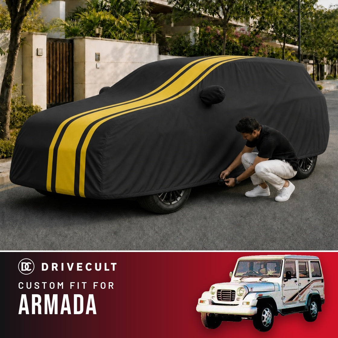 Mahindra Armada DriveCult Blaze custom-fit waterproof car body cover