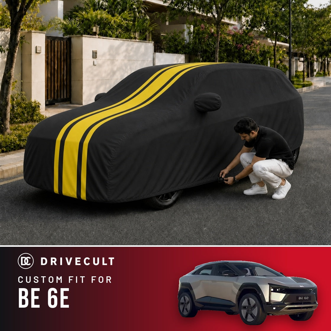 Mahindra BE6 DriveCult Blaze custom-fit waterproof car body cover