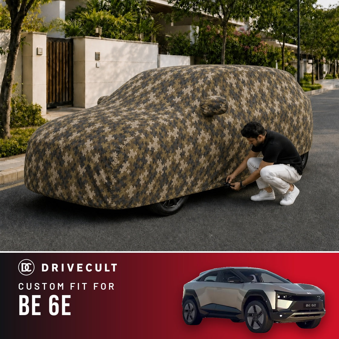 Mahindra BE6 DriveCult Phantom custom-fit waterproof car body cover