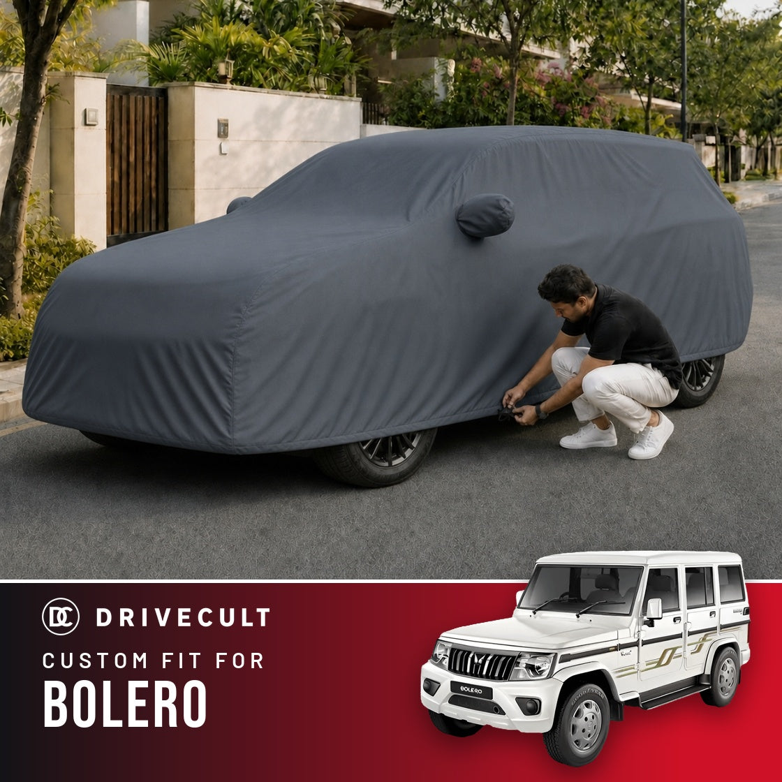 Mahindra Bolero DriveCult Titan custom-fit waterproof car body cover