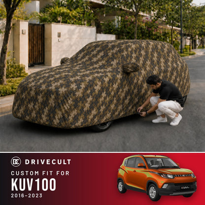 Mahindra KUV100 2016-2023 DriveCult Phantom custom-fit waterproof car body cover