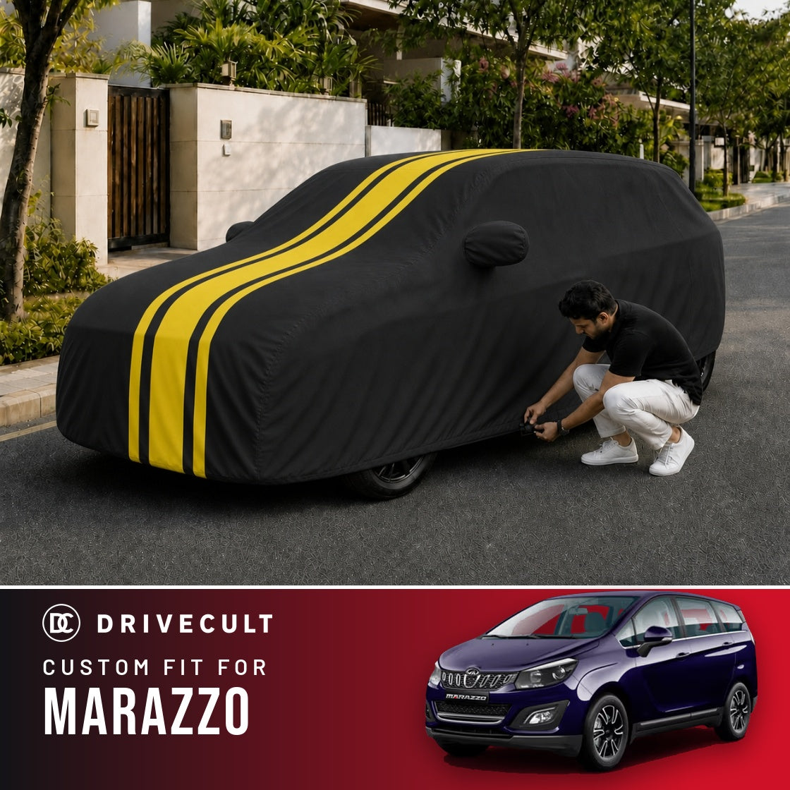 Mahindra Marazzo DriveCult Blaze custom-fit waterproof car body cover