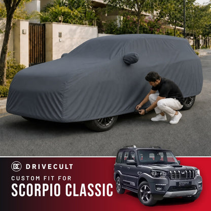 Mahindra Scorpio Classic DriveCult Titan custom-fit waterproof car body cover
