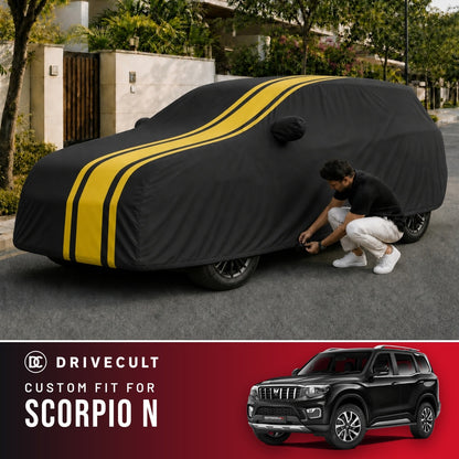 Mahindra Scorpio N DriveCult Blaze custom-fit waterproof car body cover