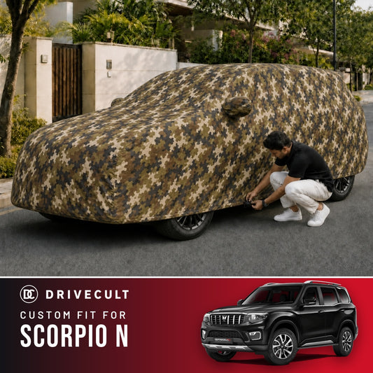 Mahindra Scorpio N DriveCult Phantom custom-fit waterproof car body cover