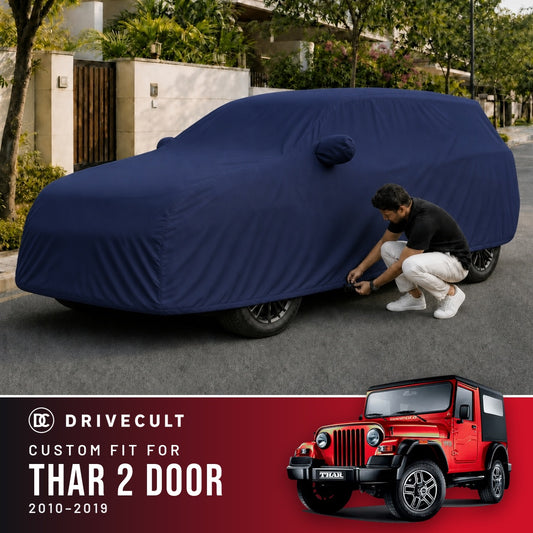 Mahindra Thar 2 Door 2010-2019 DriveCult Storm custom-fit waterproof car body cover