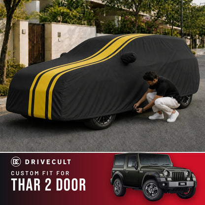 Mahindra Thar 2 Door DriveCult Blaze custom-fit waterproof car body cover