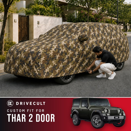 Mahindra Thar 2 Door DriveCult Phantom custom-fit waterproof car body cover