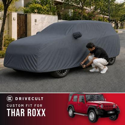 Mahindra Thar Roxx DriveCult Titan custom-fit waterproof car body cover